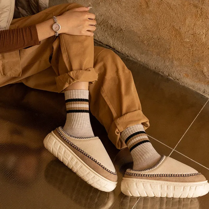 Without Heel-covered Hair Half Slipper Cotton Shoes Cashmere Warm Boots