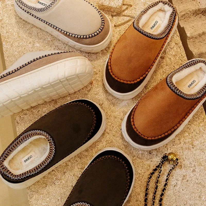 Without Heel-covered Hair Half Slipper Cotton Shoes Cashmere Warm Boots