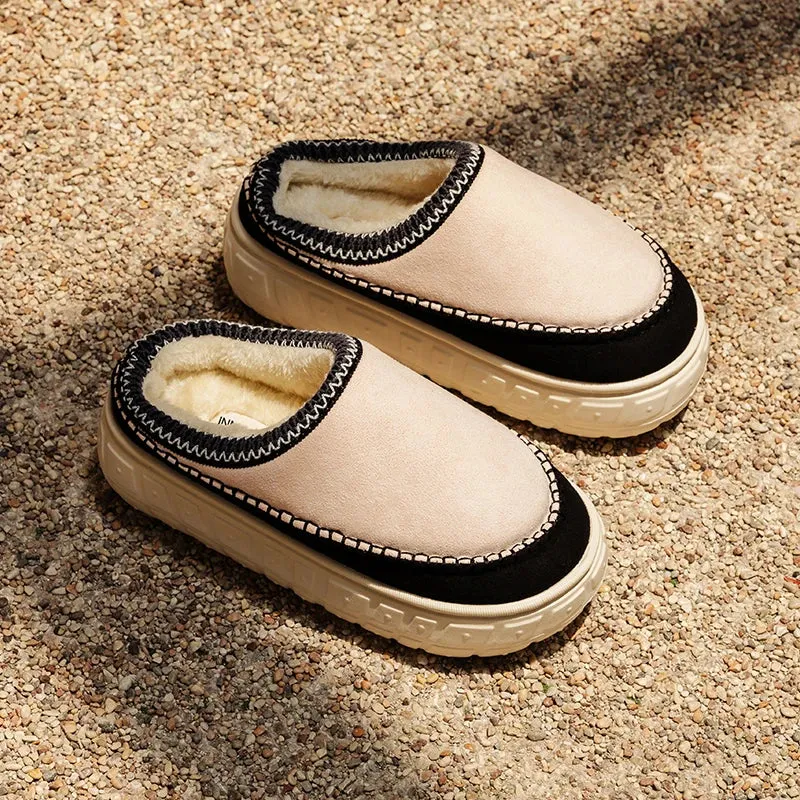 Without Heel-covered Hair Half Slipper Cotton Shoes Cashmere Warm Boots