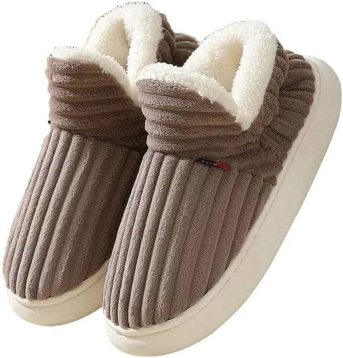 Women Men Non Slip Solid Warm Cotton Shoes for Indoor Home Walking