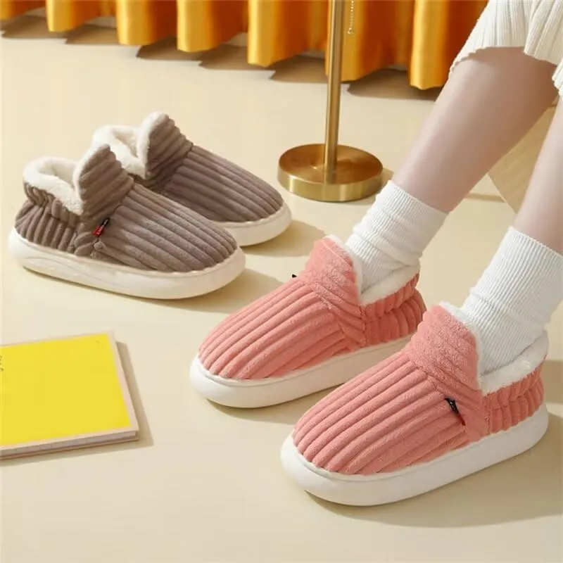 Women Men Non Slip Solid Warm Cotton Shoes for Indoor Home Walking