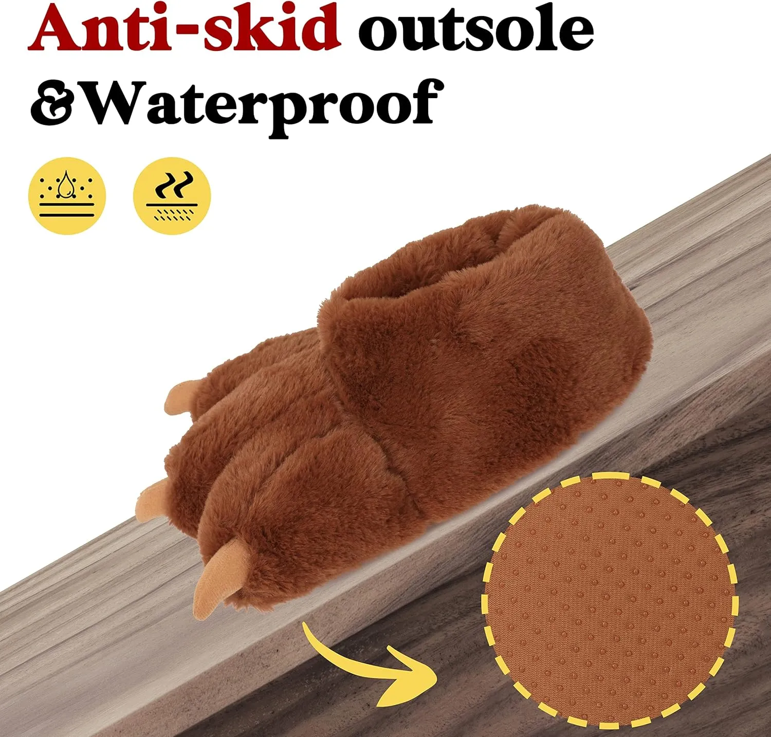 Women Plush Animal Paw Slippers Funny Novelty Bear Claw Slippers Cozy Furry Warm Memory Foam Slippers Gifts for Halloween Christmas