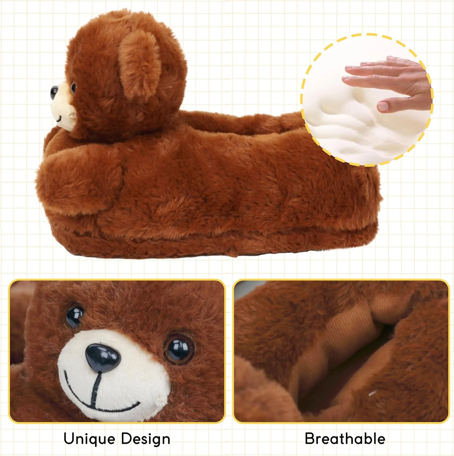 Women Unicorn Animal Slippers Slip-On Memory Foam Anti-Skid House Shoes Cute Fuzzy Cartoon Christmas Gifts