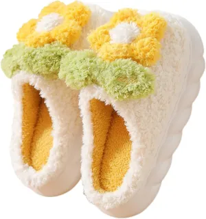 Women's Floral Cotton Soft Indoor Anti-skid Plush Slippers