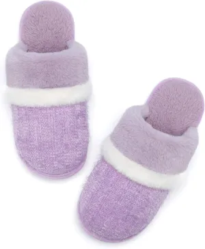 Women's Fuzzy Memory Foam Slippers Warm Gifts Trendy House Slippers Anti-Skid Rubber House Shoes for Women Mom Girlfriend Indoor Outdoor