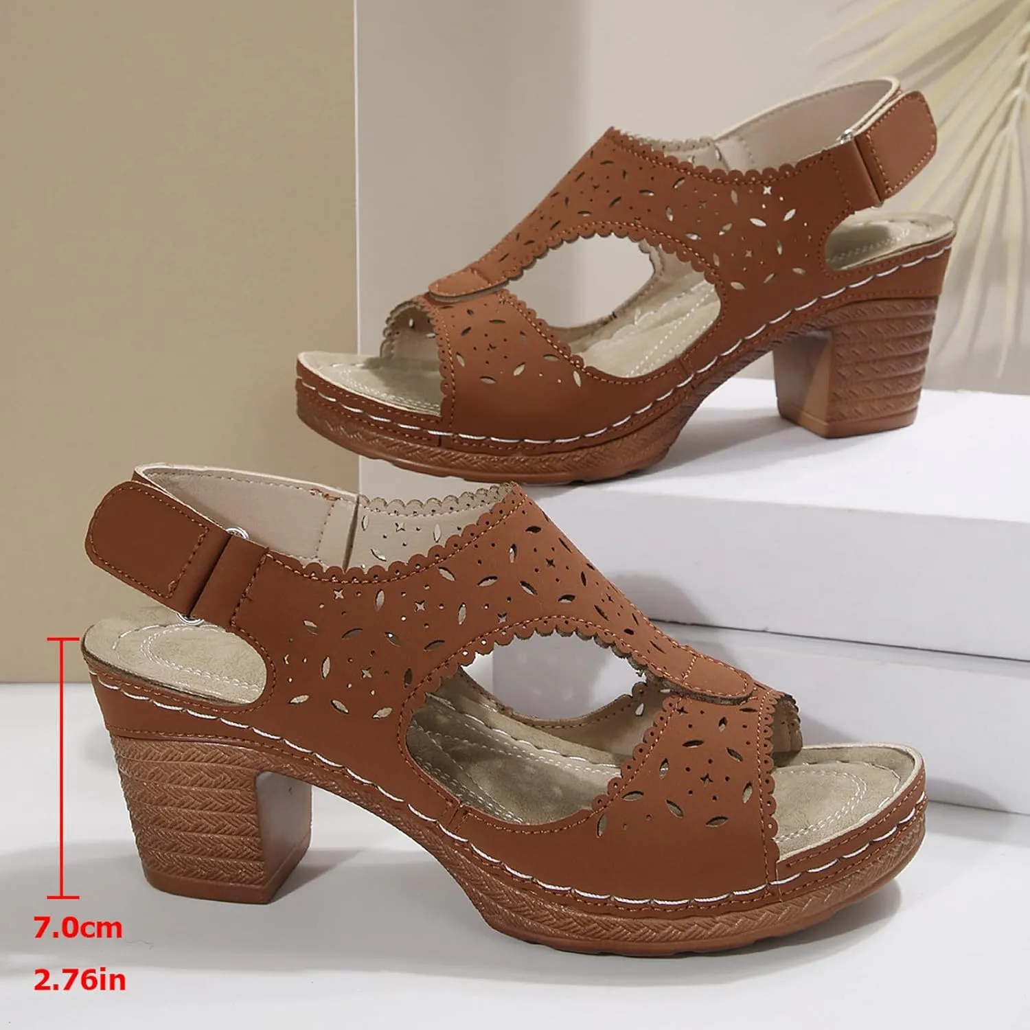 Women's Heeled Sandals Low Block Heels Chunky for Women Comfortable Ankle Strap Open Toe Party Wedding Dress Shoes for Women Dressy