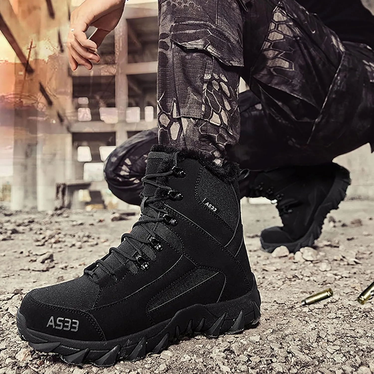 Women's Hiking Boots Waterproof Trekking Camping Trail Boots for Outdoor Men Women Warm Snow Boots Soft Warm Sole Fur Lined