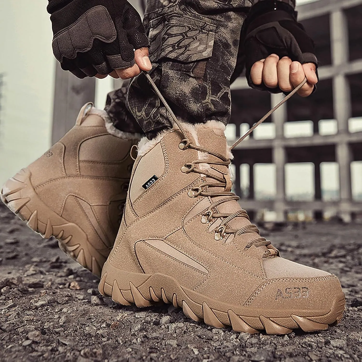 Women's Hiking Boots Waterproof Trekking Camping Trail Boots for Outdoor Men Women Warm Snow Boots Soft Warm Sole Fur Lined