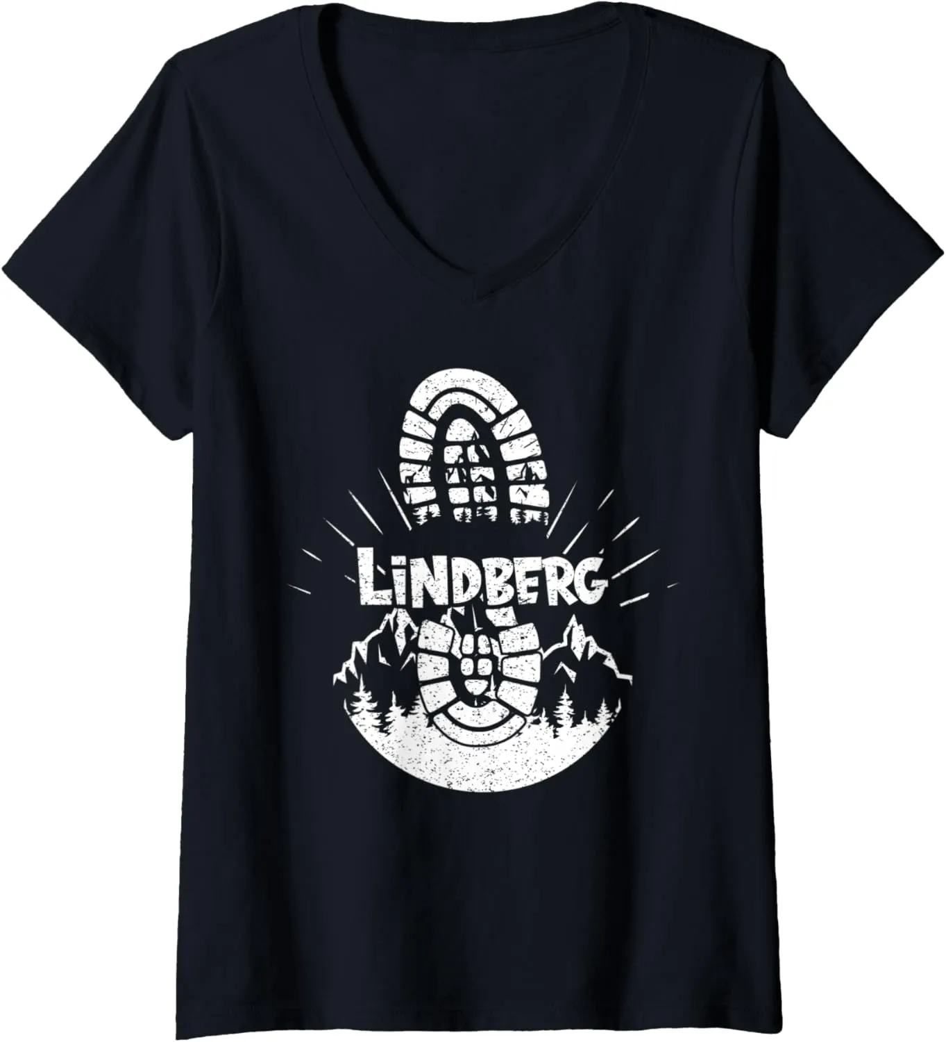 Womens Hiking In Lindberg Germany Vacation Hiker V-Neck T-Shirt