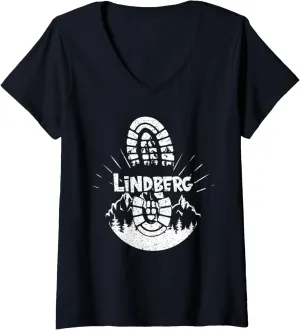 Womens Hiking In Lindberg Germany Vacation Hiker V-Neck T-Shirt