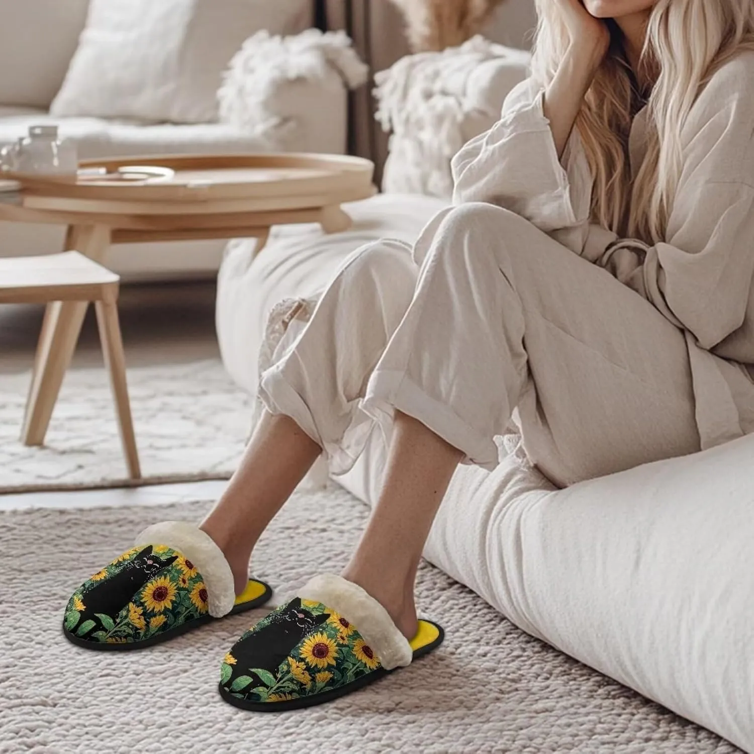 Women's House Shoes Full Fuzzy Ultra Lightweight Winter Slippers