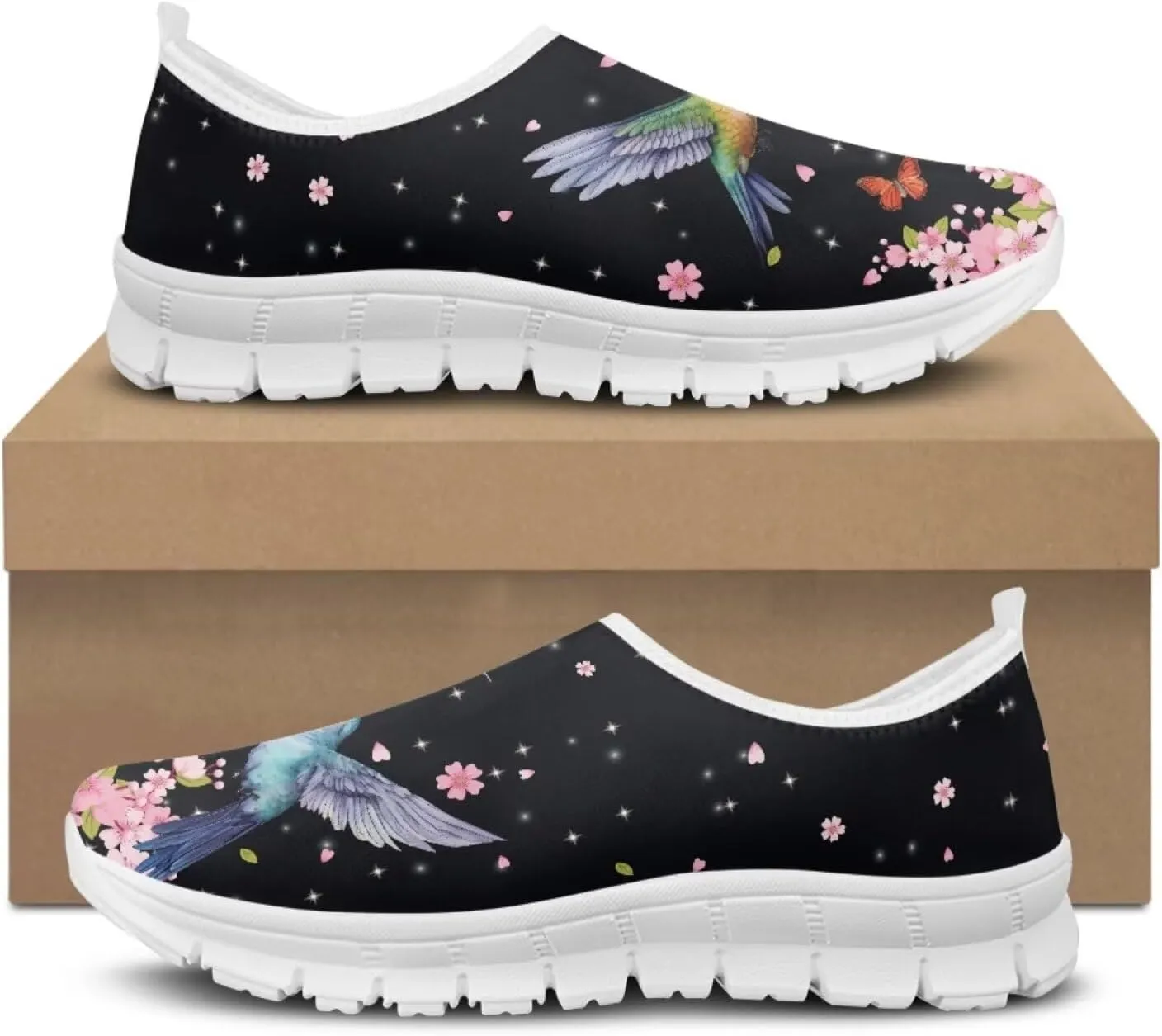 Women's Hummingbird Casual Wide Toe Loafers Driving Shoes Comfort Hiking Barefoot Sneaker Flats