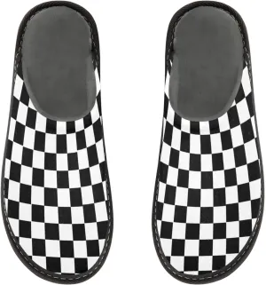 Women's Mens Cute Pattern Chic Cosy Slip-On Slippers,Casual Linning Breathable Memory Foam Scuff Winter House Bedroom Shoes Gift for Unisex Indoor/Outdoor Size 4-11