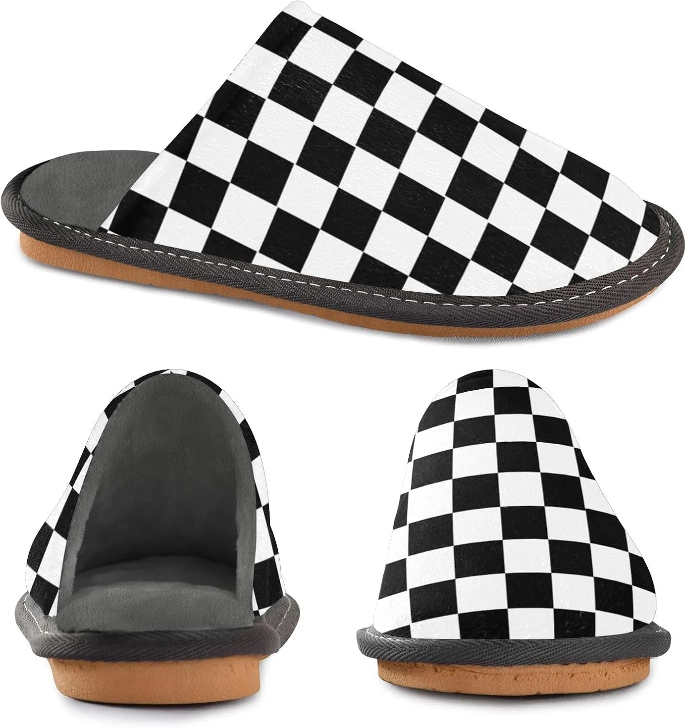 Women's Mens Cute Pattern Chic Cosy Slip-On Slippers,Casual Linning Breathable Memory Foam Scuff Winter House Bedroom Shoes Gift for Unisex Indoor/Outdoor Size 4-11
