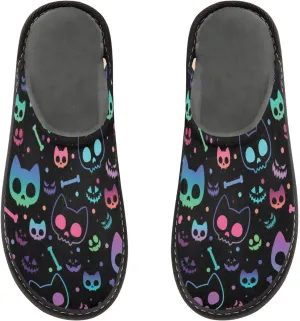 Women's Mens Cute Pattern Chic Cosy Slip-On Slippers,Casual Linning Breathable Memory Foam Scuff Winter House Bedroom Shoes Gift for Unisex Indoor/Outdoor Size 4-11