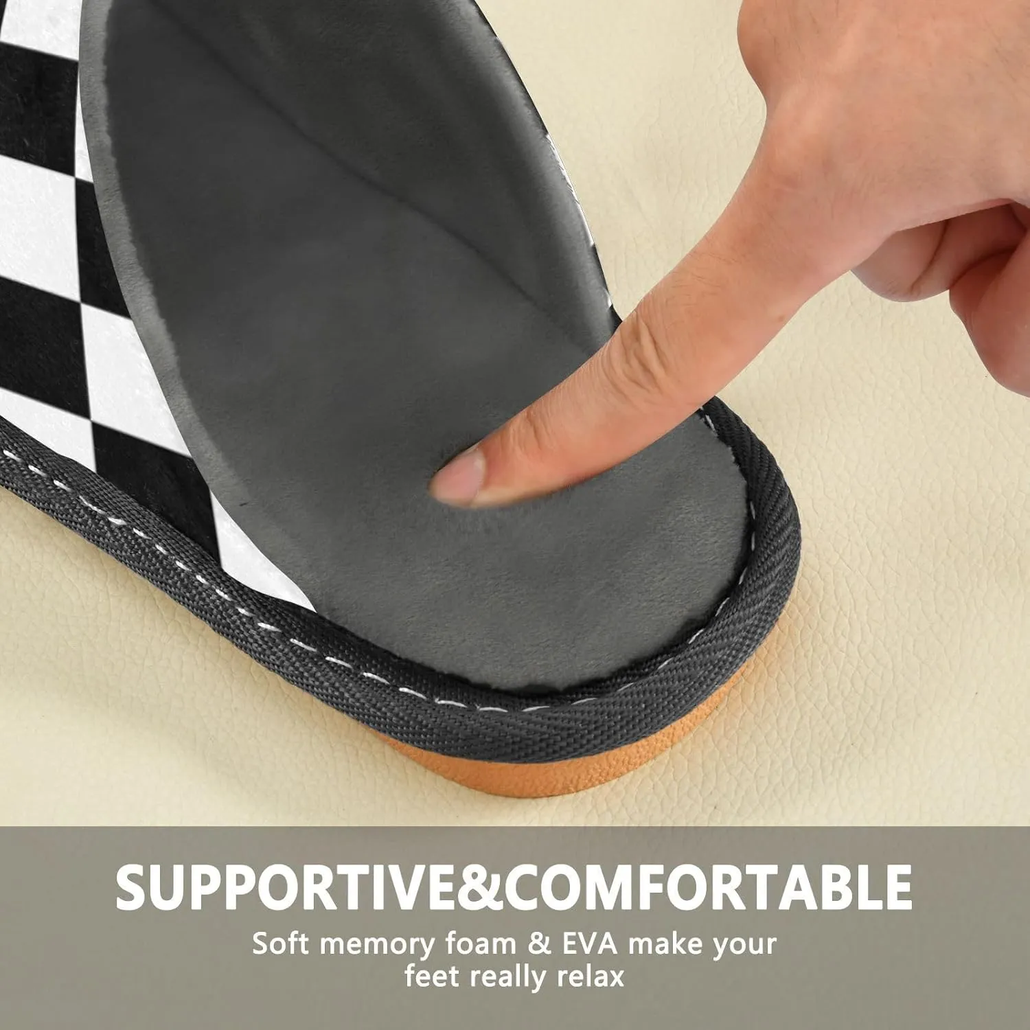Women's Mens Cute Pattern Chic Cosy Slip-On Slippers,Casual Linning Breathable Memory Foam Scuff Winter House Bedroom Shoes Gift for Unisex Indoor/Outdoor Size 4-11