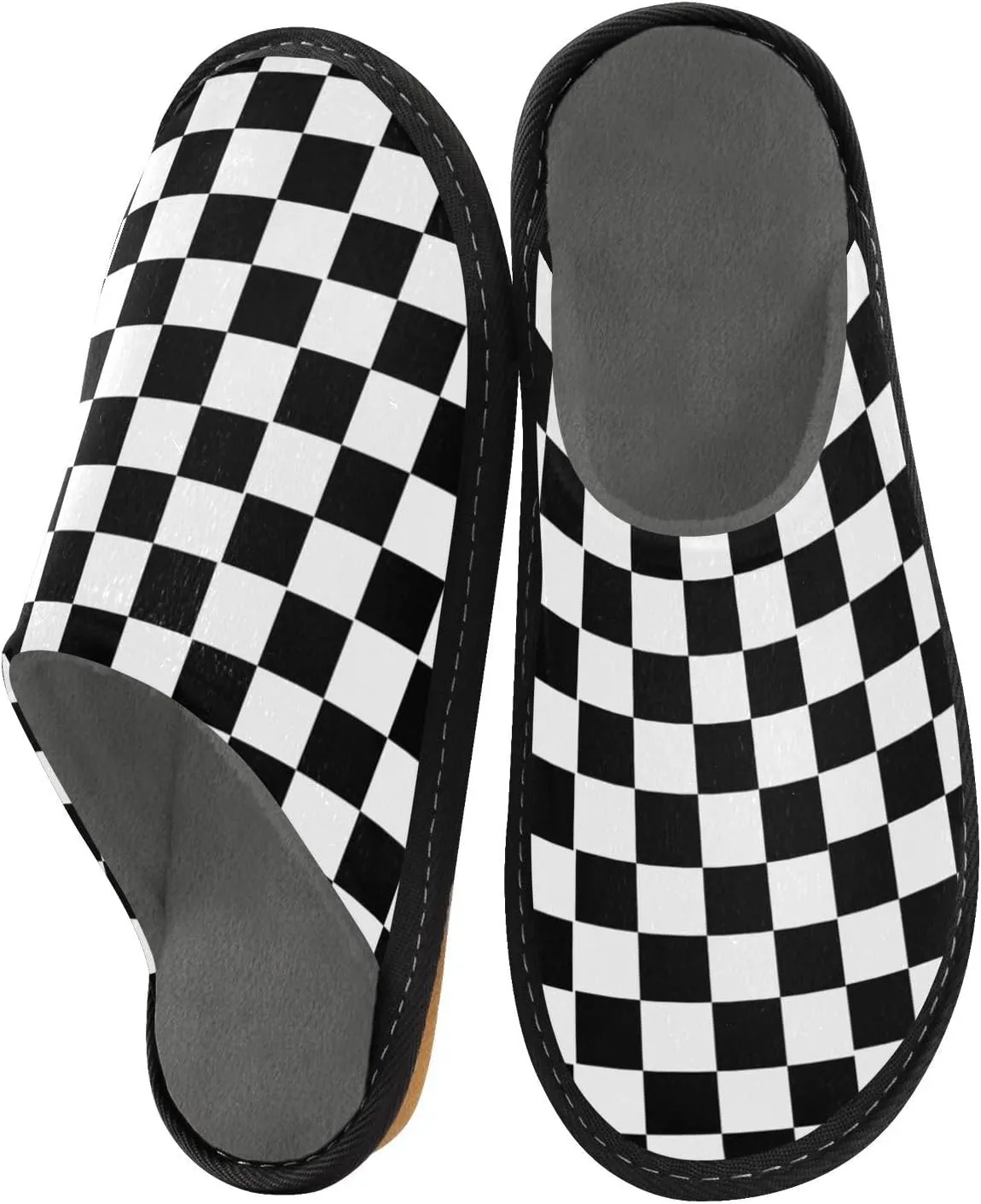Women's Mens Cute Pattern Chic Cosy Slip-On Slippers,Casual Linning Breathable Memory Foam Scuff Winter House Bedroom Shoes Gift for Unisex Indoor/Outdoor Size 4-11