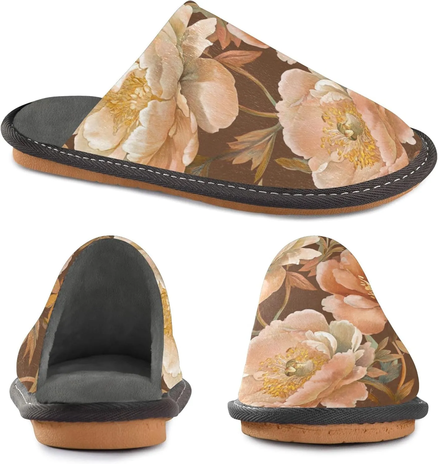 Womens Mens Fuzzy House Slippers Soft Warm Winter Shoes Anti-slip Memory Foam Indoor Outdoor Slippers