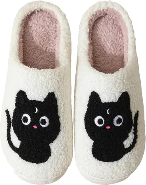 Womens Mens Plant Animal Fruit Slippers Retro Cozy Fluffy Plush Slipper Embroidered printing Warm Memory Foam Indoor Outdoor House Shoes
