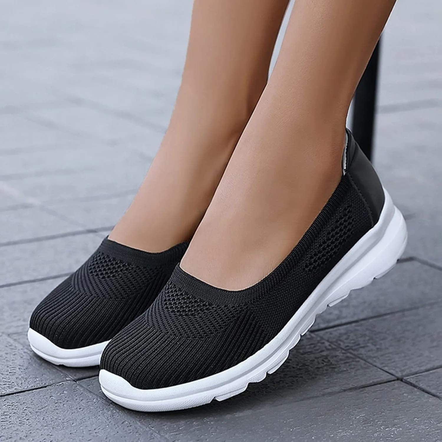 Womens Orthopedic Casual Loafers Slip On Walking Shoes with Arch Support Comfortable Sneakers Plantar Fasciitis Relief Foot Heel Pain Diabetic