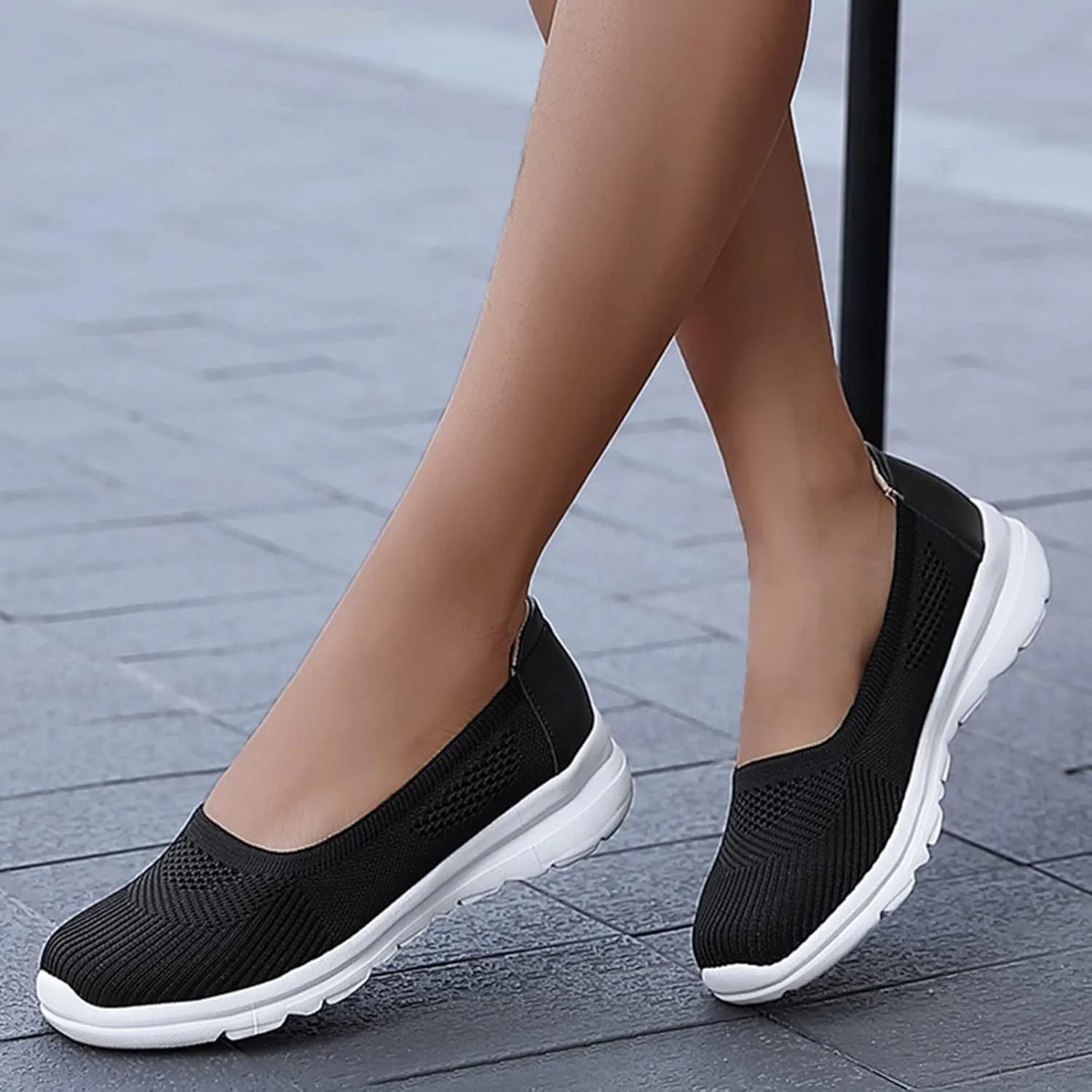 Womens Orthopedic Casual Loafers Slip On Walking Shoes with Arch Support Comfortable Sneakers Plantar Fasciitis Relief Foot Heel Pain Diabetic