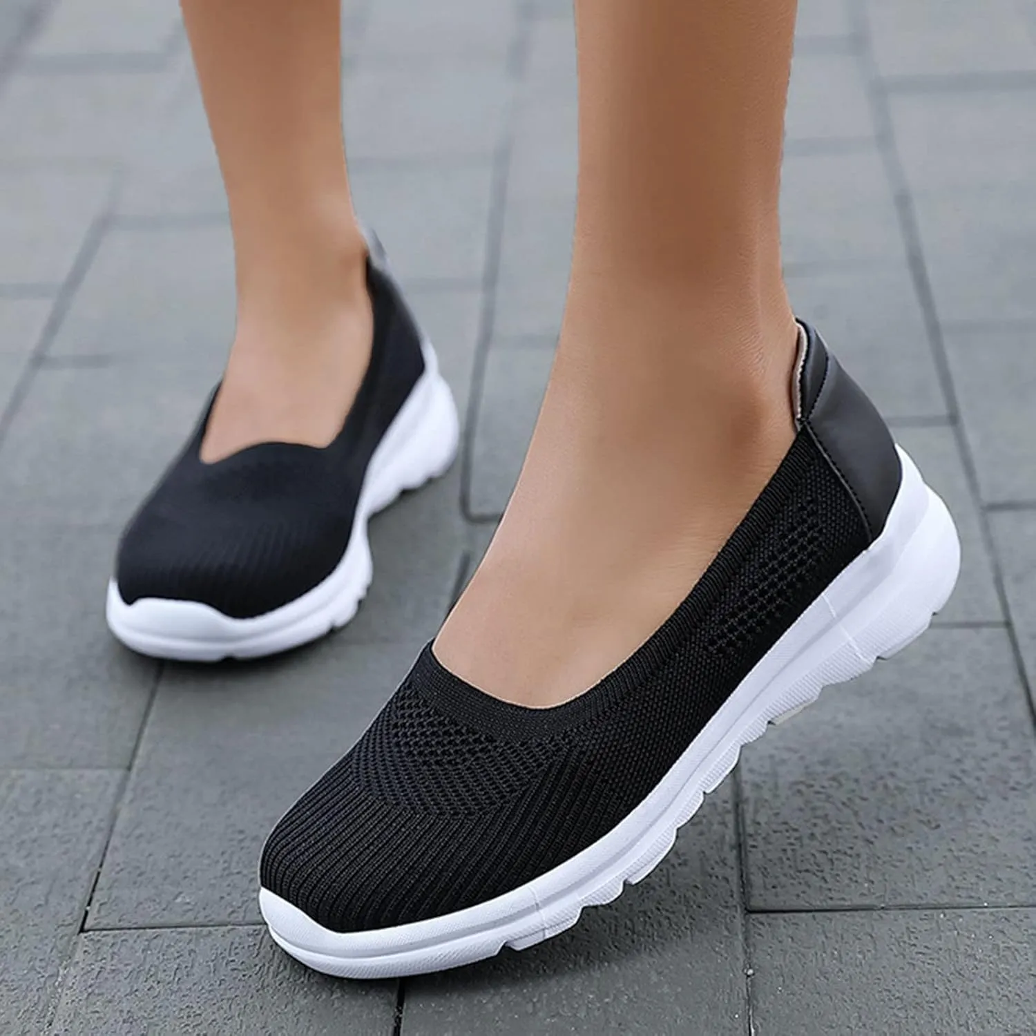 Womens Orthopedic Casual Loafers Slip On Walking Shoes with Arch Support Comfortable Sneakers Plantar Fasciitis Relief Foot Heel Pain Diabetic