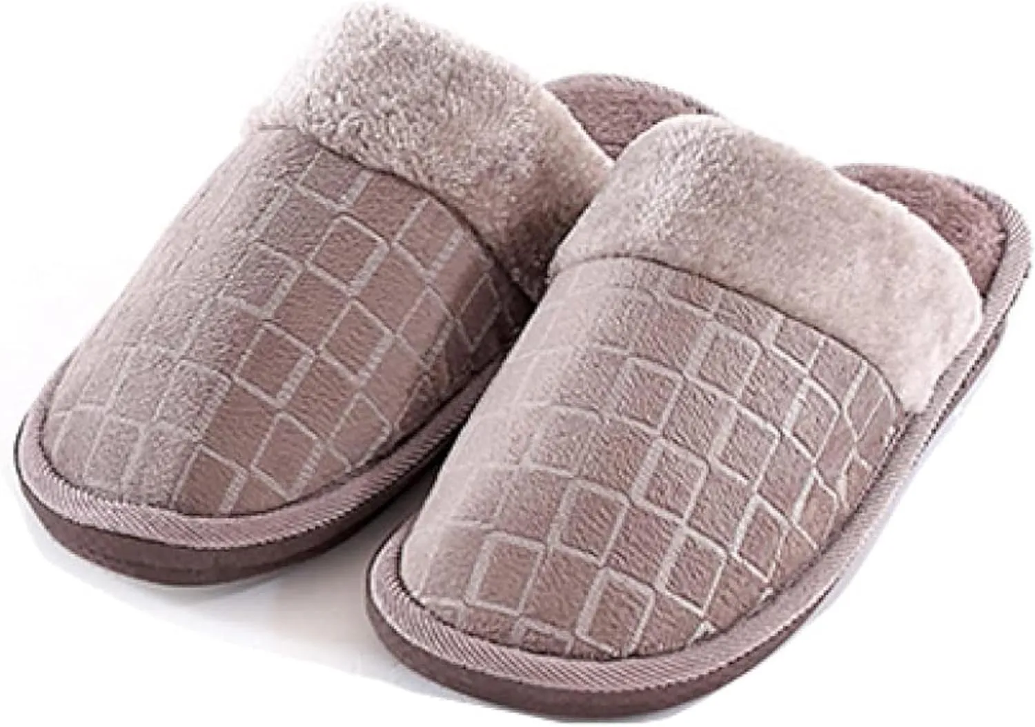 Women's Plaid Home Shoes Indoor Slippers Memory Foam Wool Lining Bedroom Slippers