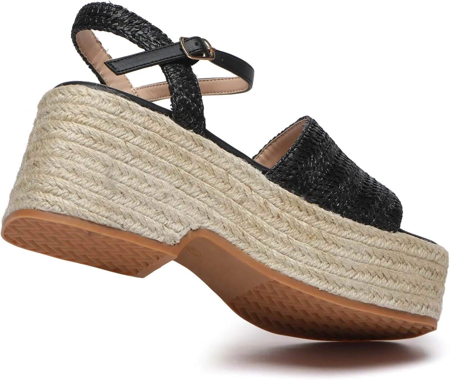 Women's Platform Espadrille Wedge Sandals Arch Support Ankle Strap Open Toe Casual Sandal