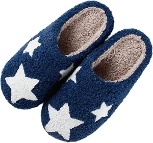 Women's Plush Warm Rose Flowers Slippers Cute Slip-on Cozy Fuzzy House Cotton Slippers