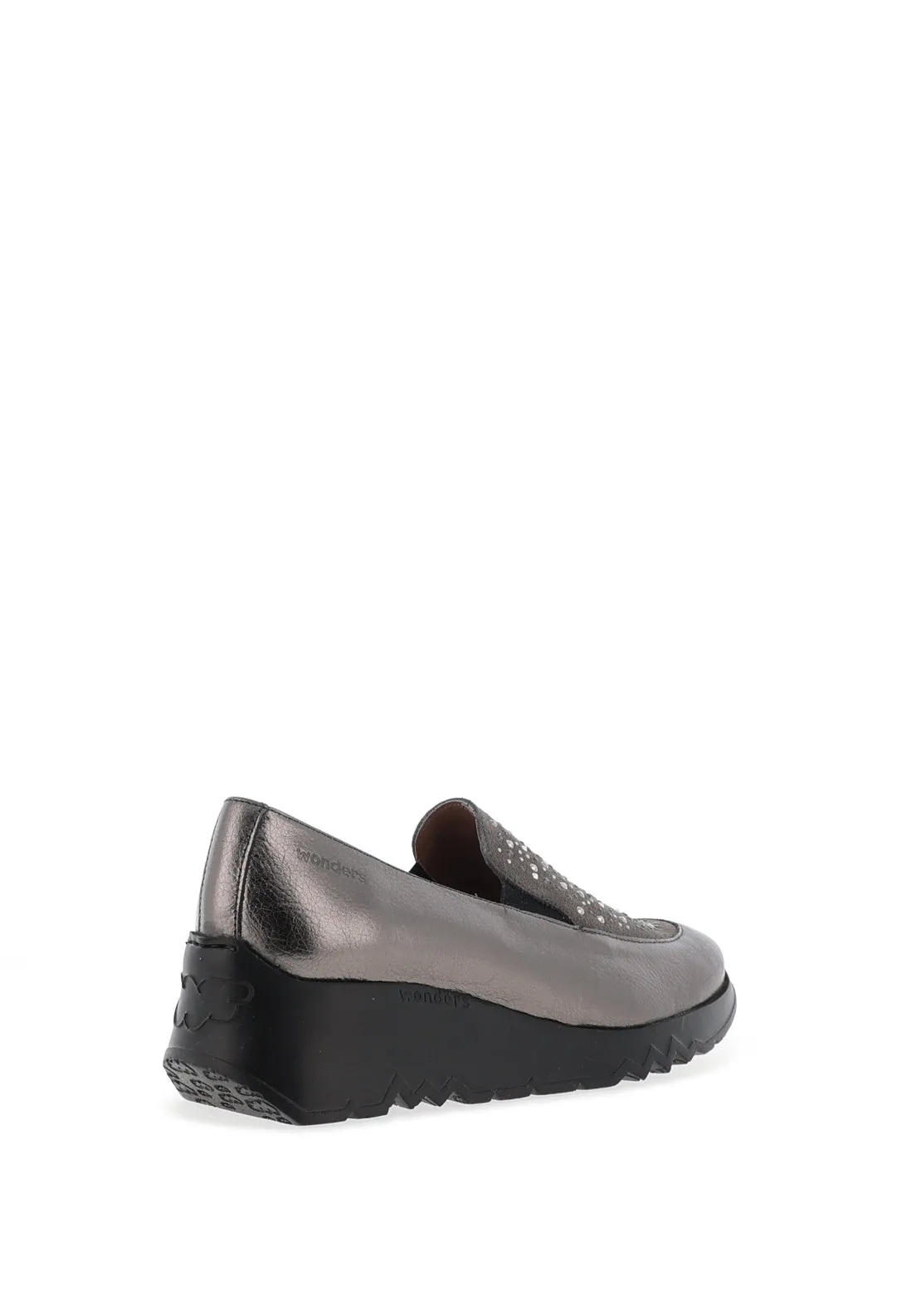 Wonders Harrison Metallic Loafers, Plomo