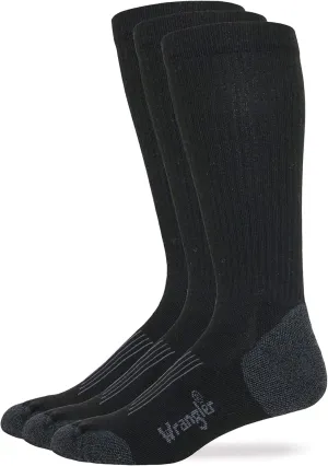 Wrangler Men's Ultra Dri Compression Seamless Toe Tall Boot Socks (3 Pairs)