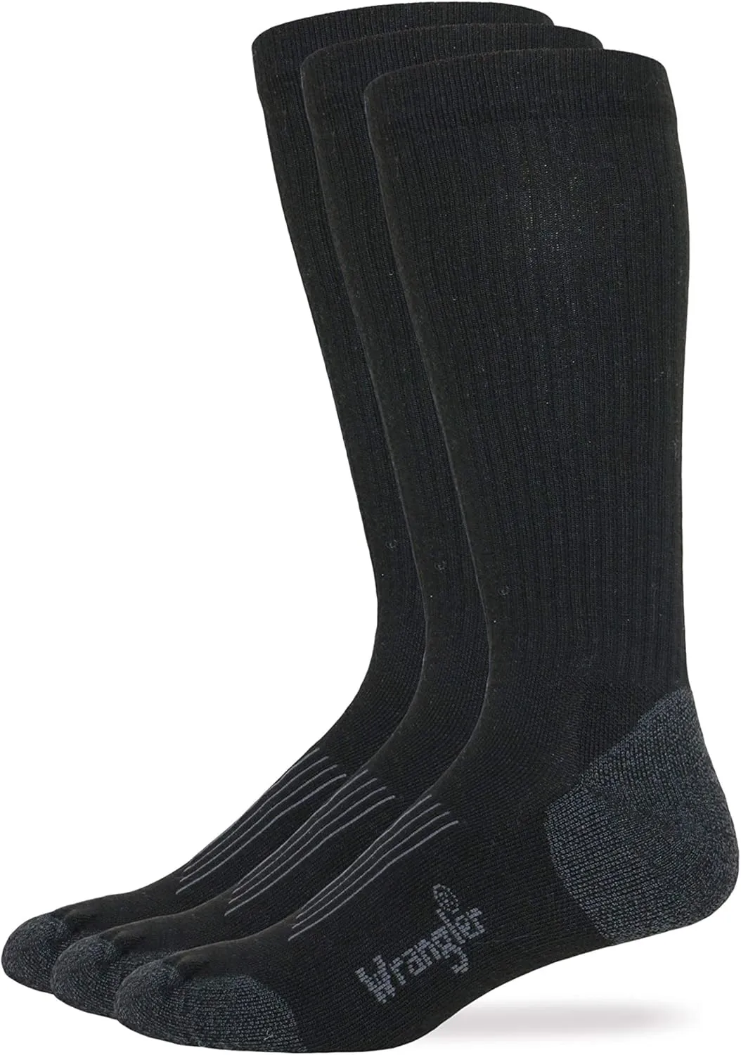 Wrangler Men's Ultra Dri Compression Seamless Toe Tall Boot Socks (3 Pairs)
