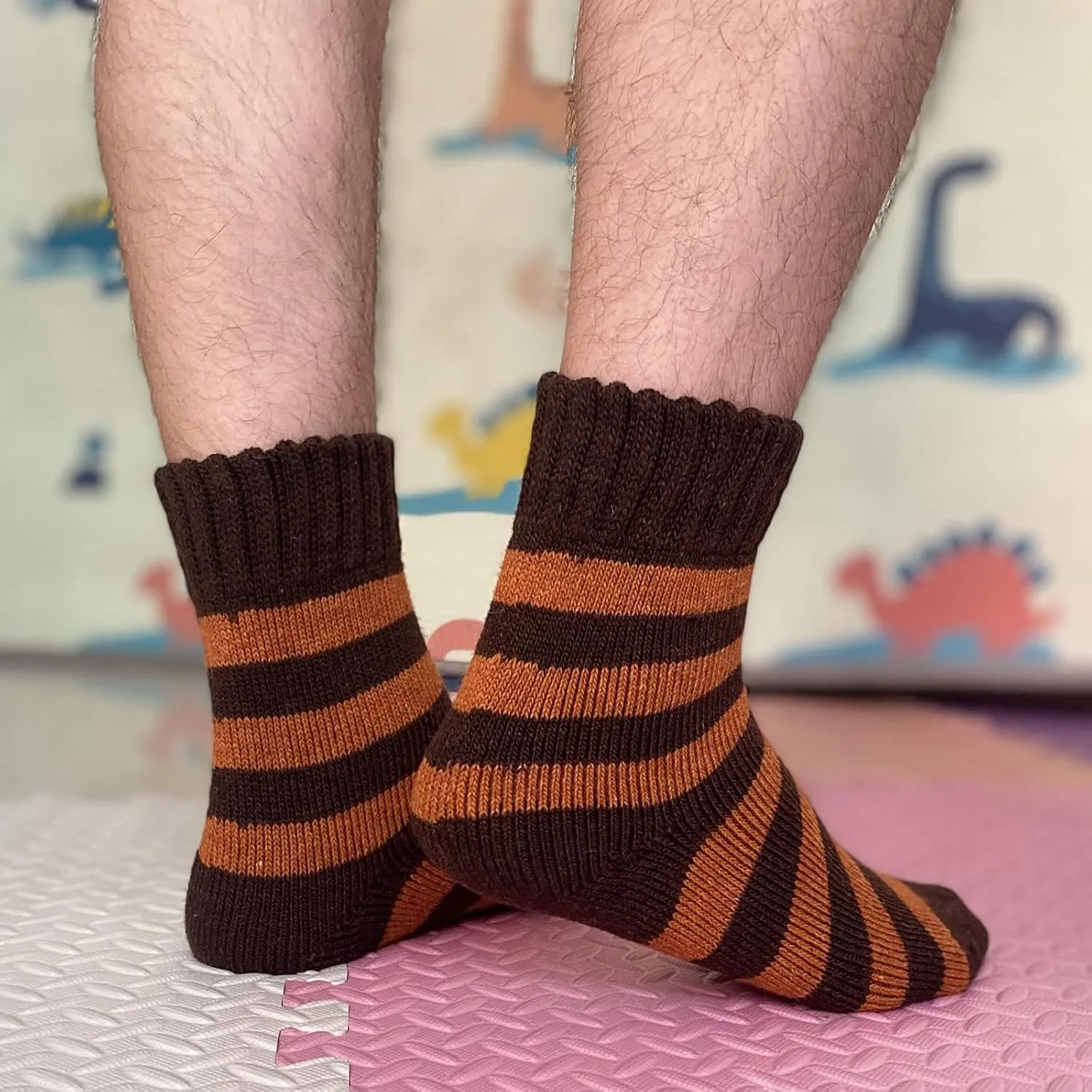 YWSLRC Mens Super Thick Wool Socks Thermal Hiking Winter Warm Soft Comfort Boot Casual Crew Socks,7-12