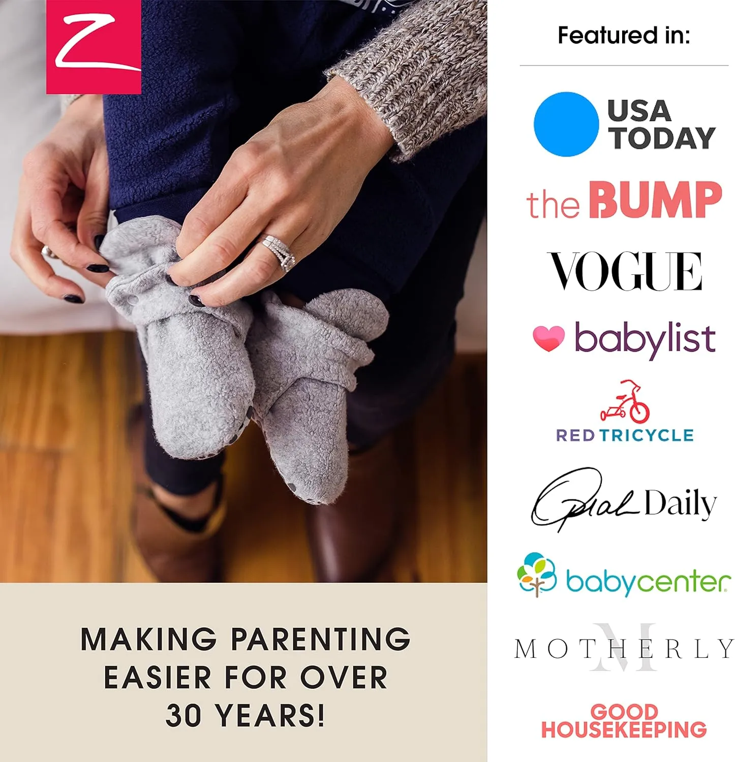 Zutano Unisex Fleece Baby Booties, Two Snap Closure, Newborn to 24 Months