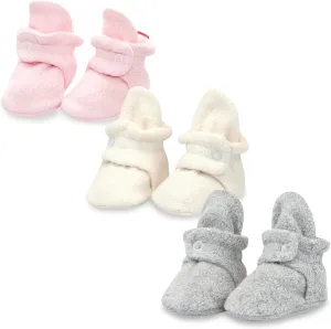 Zutano Unisex Fleece Baby Booties with Organic Cotton Lining, Newborn Essentials