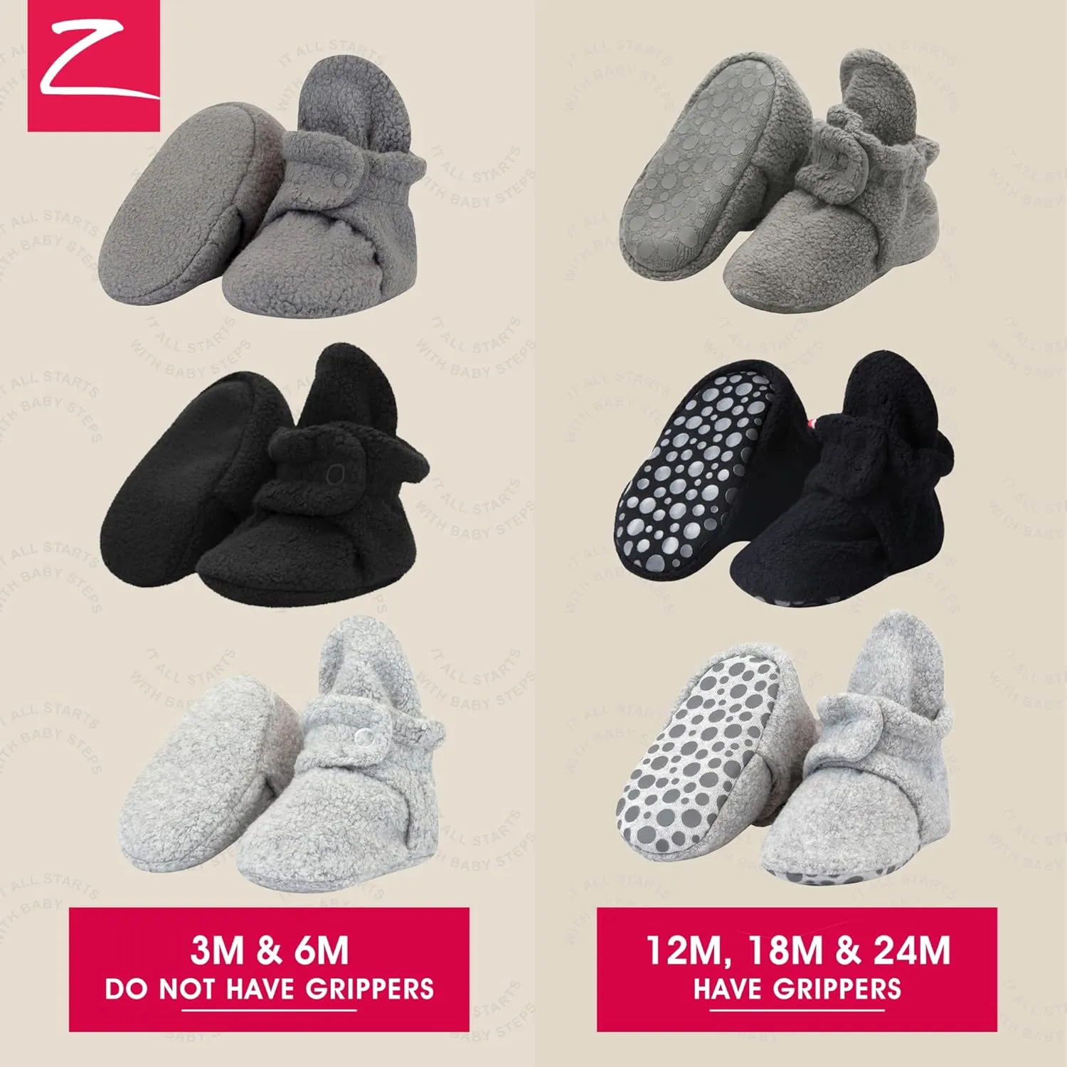 Zutano Unisex Fleece Baby Booties with Organic Cotton Lining, Newborn Essentials