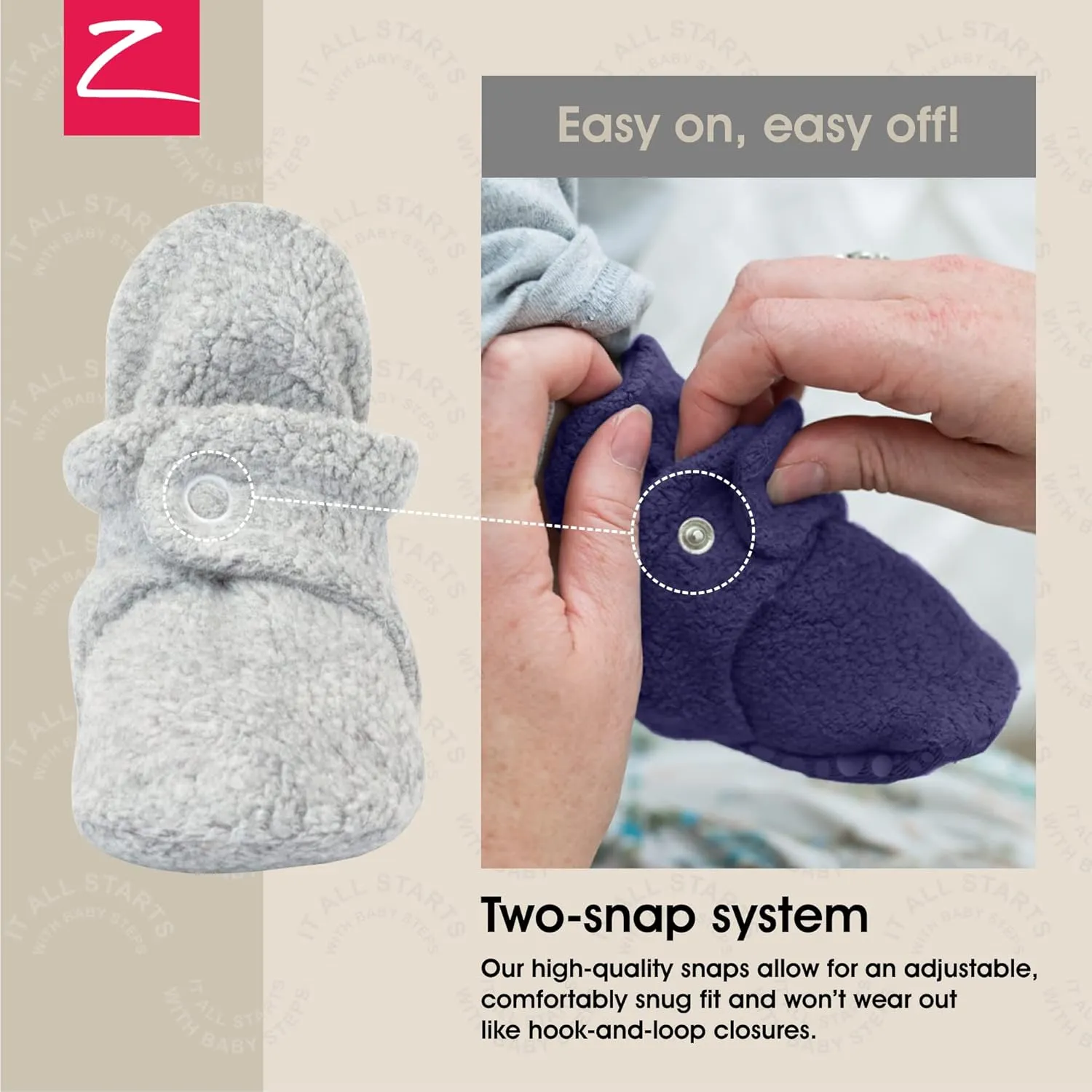 Zutano Unisex Fleece Baby Booties with Organic Cotton Lining, Newborn Essentials